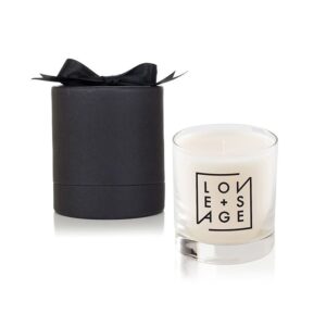 Clear Glass 11 Oz Candle in Black Round Gift Box