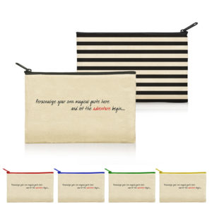 Calista Cotton Canvas Zippered Pouch in Stripes