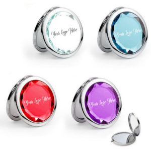 Jeweled Push Button Mirror Compact
