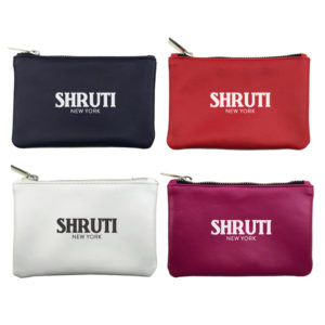 Stacy Smooth Leatherette Flat Zippered Pouch