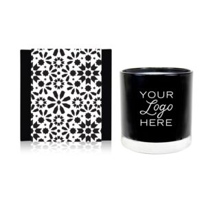 11 Oz Candle with Designer Black Patterned Box Wrap